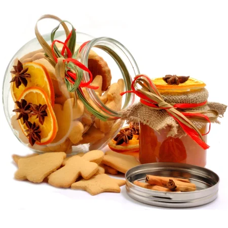 Vaso in vetro con Biscotti e Miele